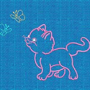 Cat Embroidery logo Design.