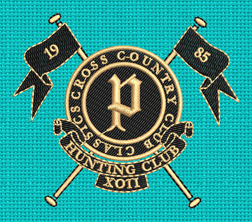 Classic Hunting club Embroidery logo Vector classic sewing embroidery club golf club embroidery design