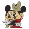 Mickey And Minnie Mouse Embroidery logo Design.