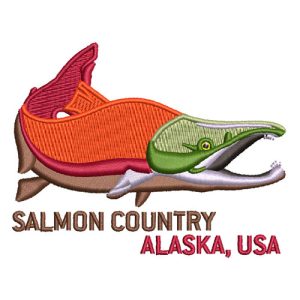 Best Salmon Fish Country Embroidery logo.