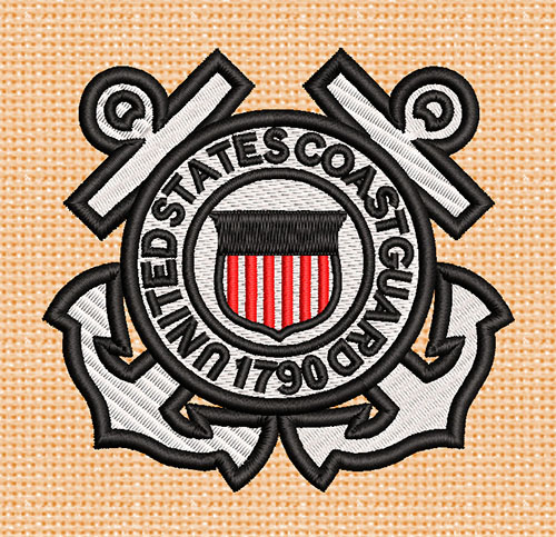 Best US coast guard Embroidery logo.