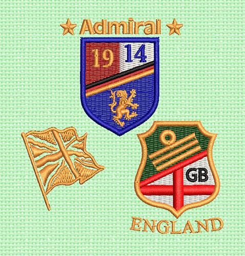 Best England Admiral sticker Embroidery logo.