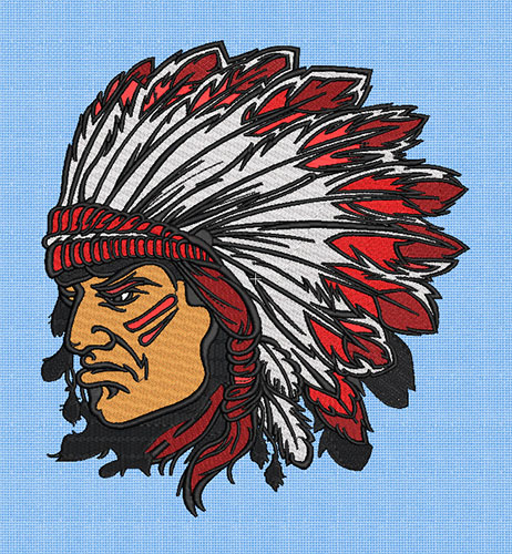 Best Indian Chief Mascot Embroidery logo.