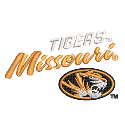 Best Missouri Tiger Embroidery logo.