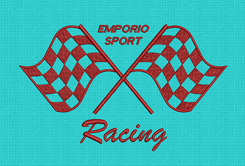 Best Racing Flag Embroidery logo.