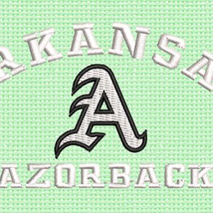 Best Arkansas Razorbcks Embroidery logo.