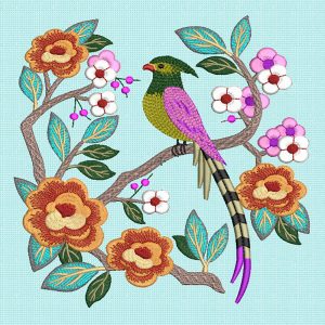 Best Bird On Flower Embroidery logo.
