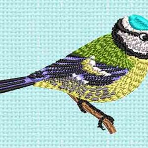 Best Blue Tit Bird Embroidery logo.