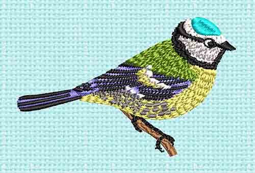 Best Blue Tit Bird Embroidery logo.