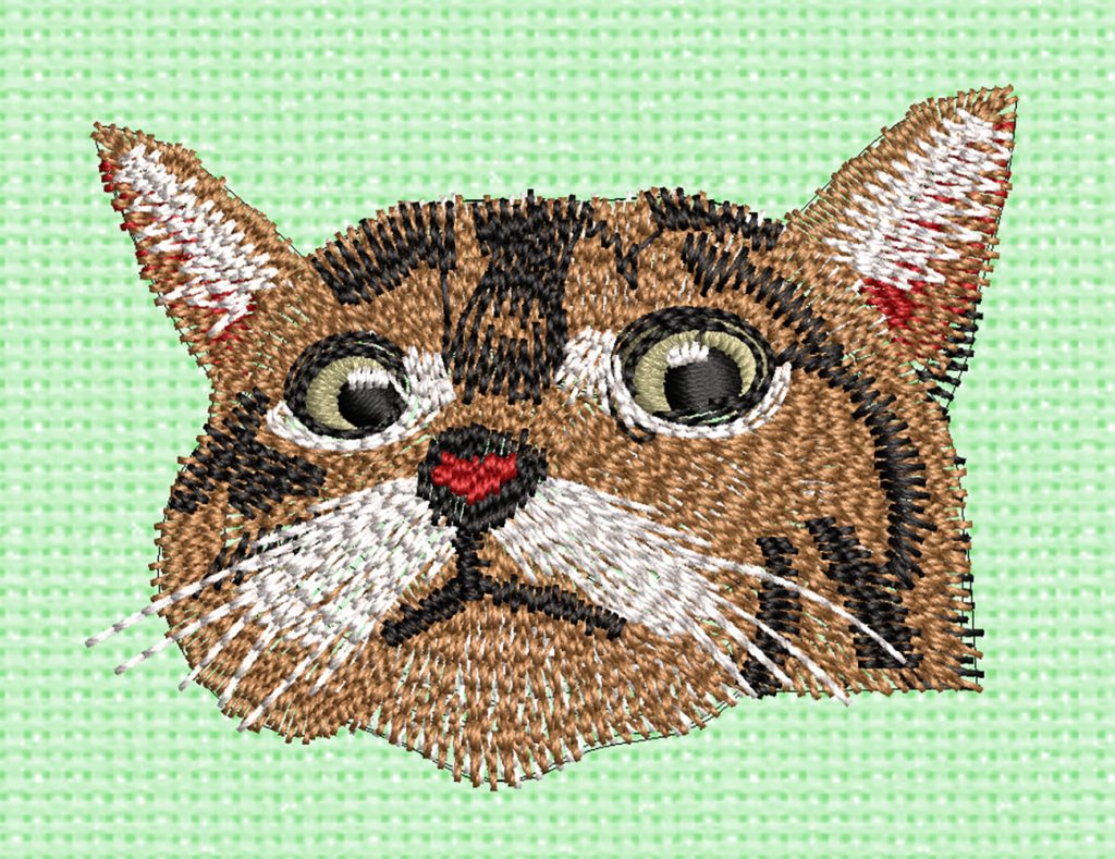 Best Cat Face Embroidery logo. Vectoremb