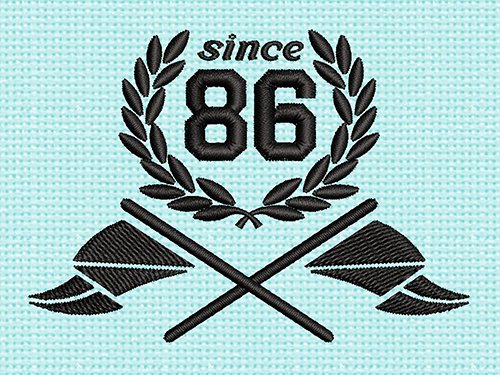 Best Eighty six Flag Embroidery logo.