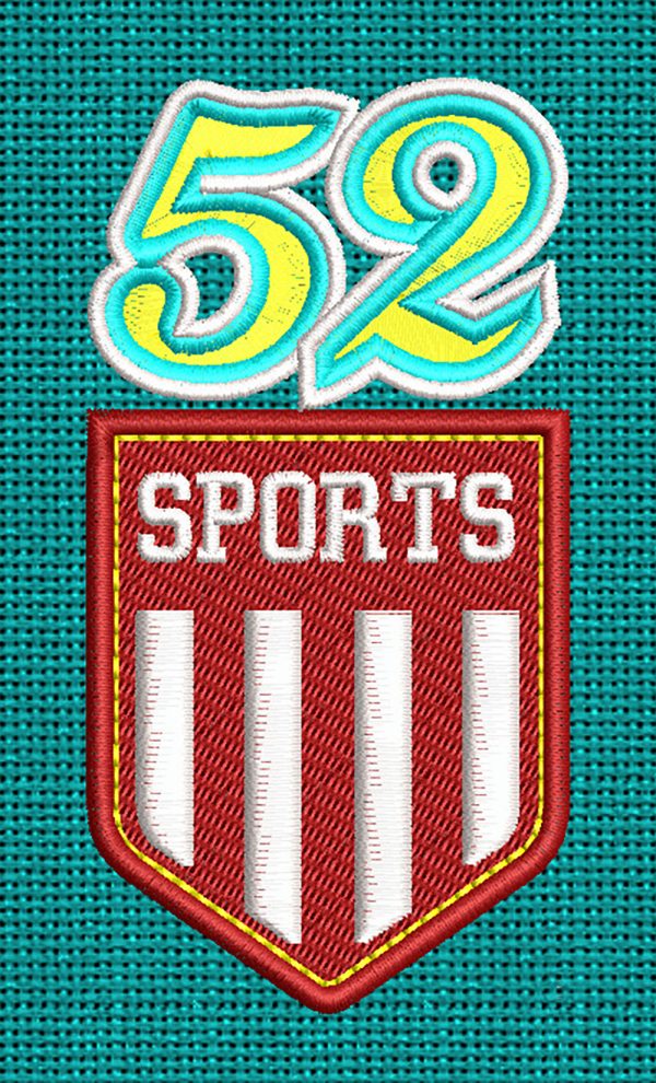 Best Fifty two sports Embroidery logo.