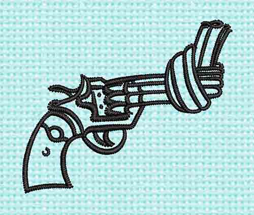 Best Knotted Gun Sculpture Embroidery logo.
