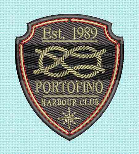 Portofino patch Embroidery logo.