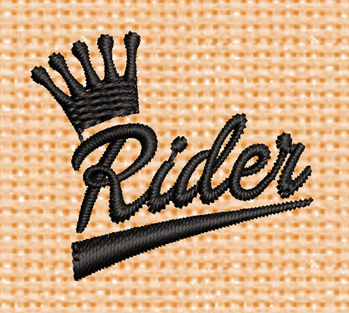 Best Rider crown Embroidery logo.