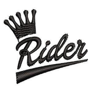 Best Rider crown Embroidery logo.