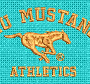 Best Smu Mustangs horse Embroidery logo.