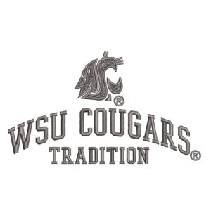 Best Wsu Cougars Tradition Embroidery logo.