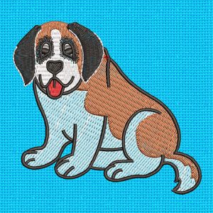 saint bernard dog embroidery logo vector emb saint bernard dog