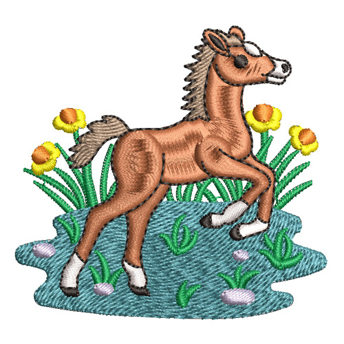 Best Spring Baby Horse Embroidery logo.