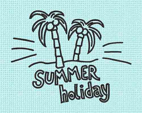 Summer Holiday Tree Embroidery logo.