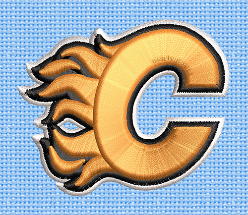 Best Calgary Flames 3D puff Embroidery logo.