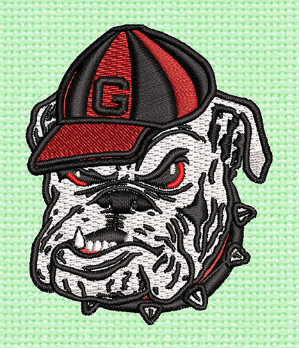 Best Georgia Bulldog 3D Embroidery logo.