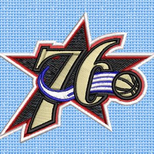 Best Philadelphia 76ers Embroidery logo.