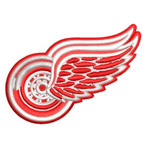 Best Red Wings 3d Embroidery logo.