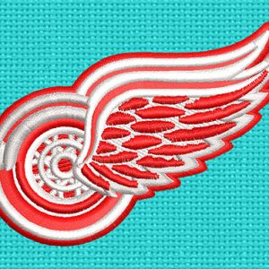 best red wings 3d embroidery logo vector emb red logos