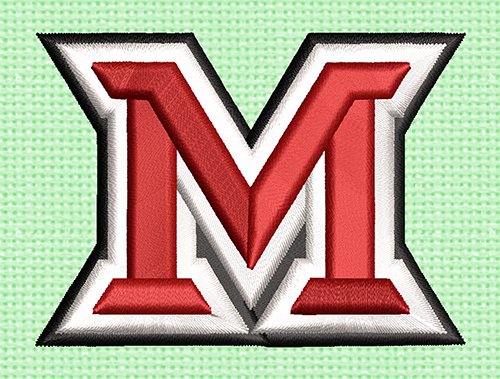 Best M Patch 3d Embroidery logo.