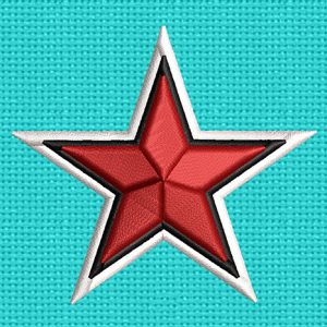 Best Red star 3d Embroidery logo.