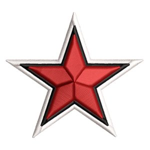 Best Red star 3d Embroidery logo.
