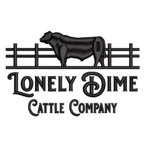 Lonely Dime cattle Embroidery logo.