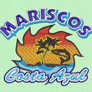 Mariscos Costa Azul Embroidery logo.