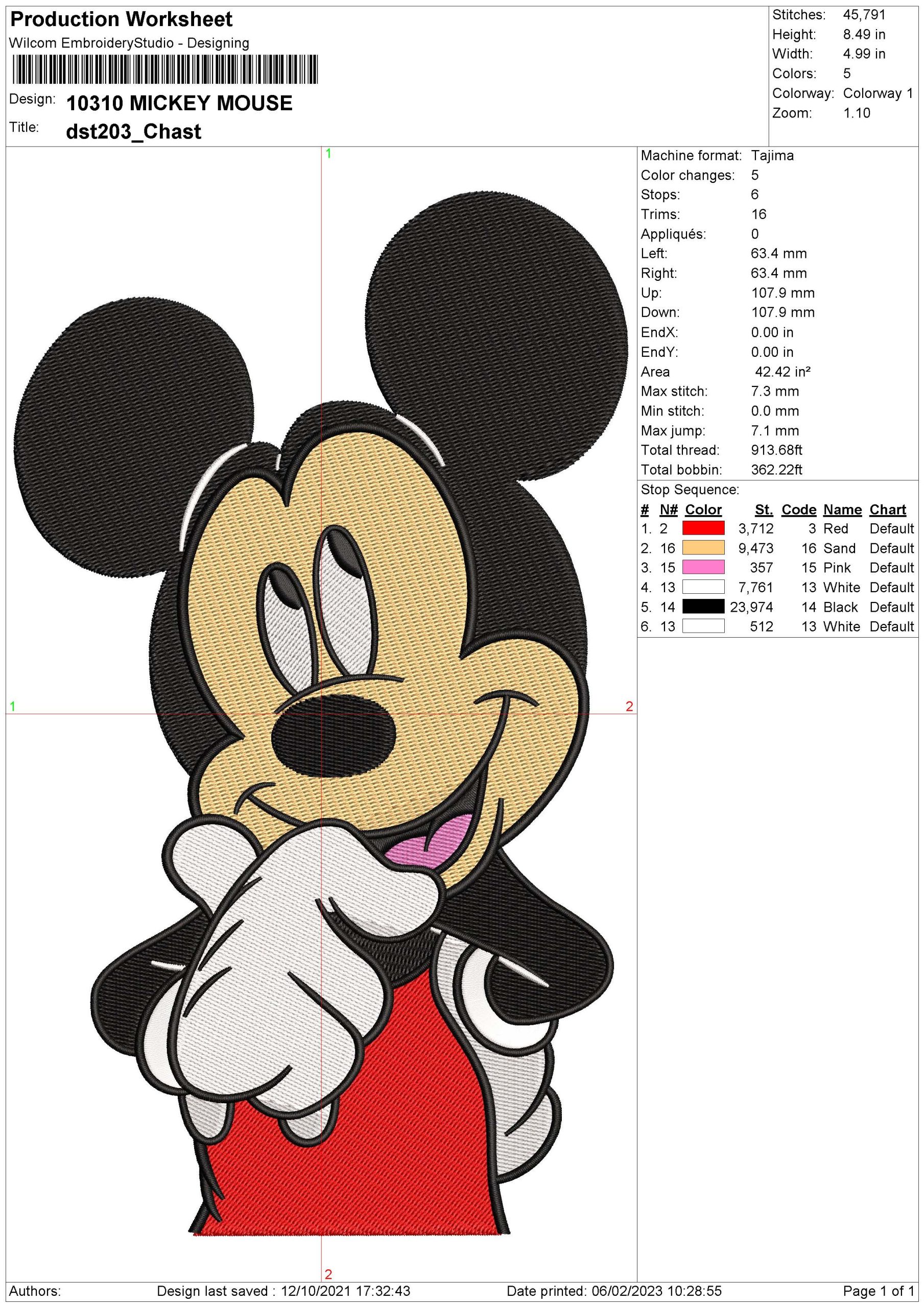 Mickey Mouse Embroidery logo.