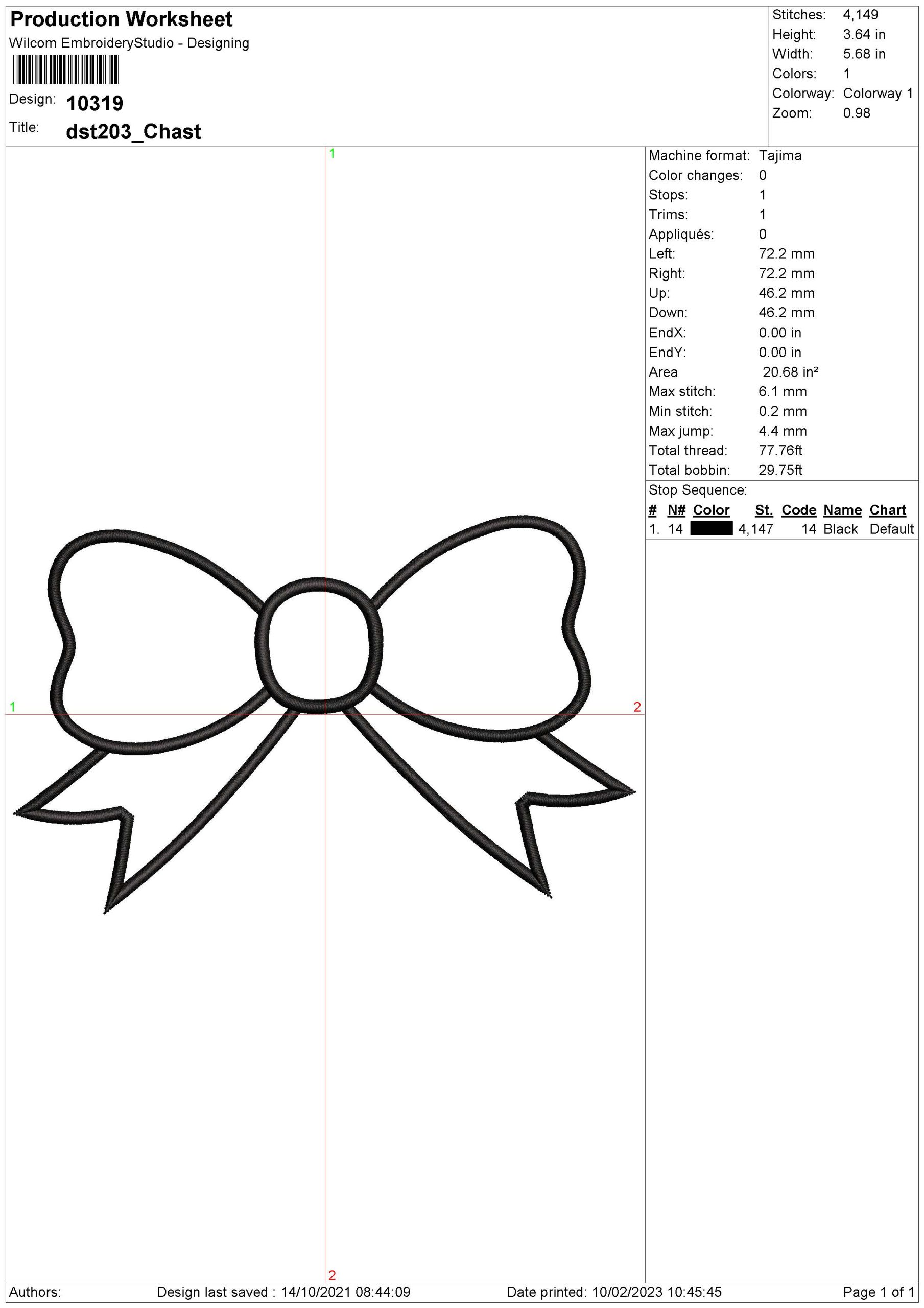 Christmas Bow Embroidery logo.