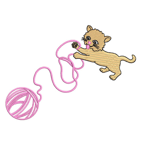 Abstract Cat Embroidery logo.