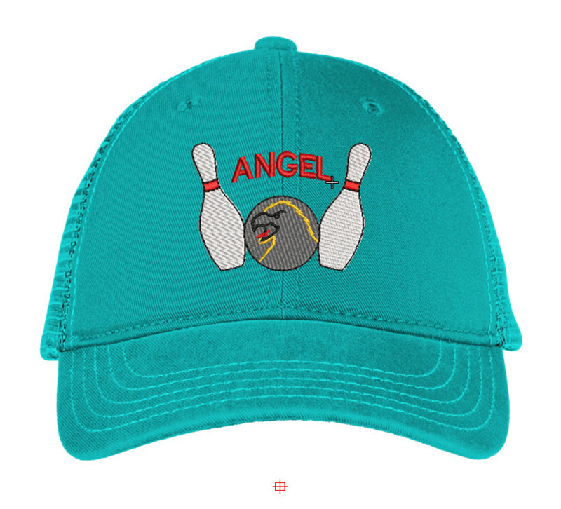 Bowling Angel Embroidery logo for Cap. - Image 2