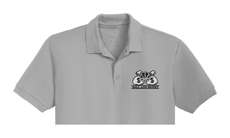 Ball and Money Embroidery logo for Polo shirt. - Image 2