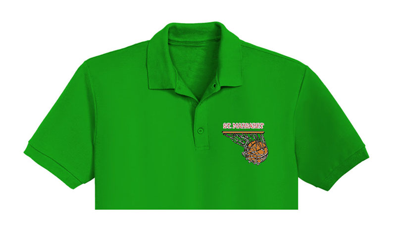 Basketball Net Embroidery logo for Polo Shirt. - Image 2