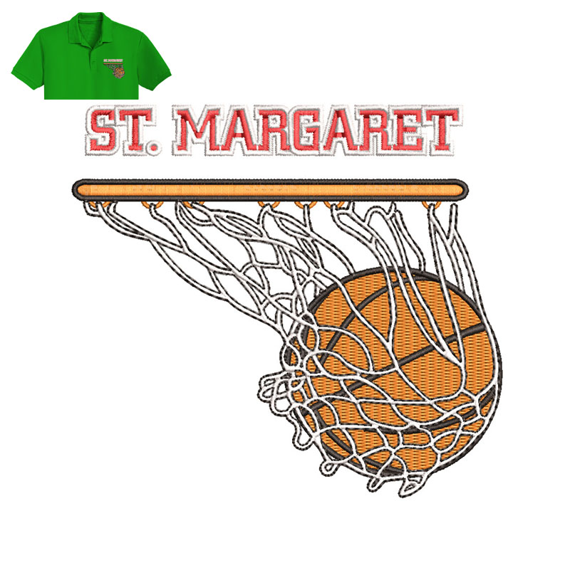 Basketball Net Embroidery logo for Polo Shirt.