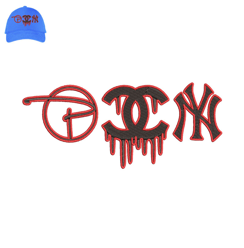 Chanel Drip Embroidery logo for Cap,