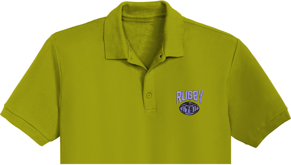 Best Rugby Ball Embroidery logo for Polo Shirt. - Image 2