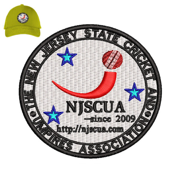 New Jersey cricket Embroidery logo for Cap.