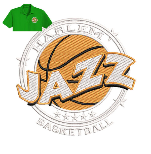 Harlem Jazz Embroidery logo for Polo Shirt.