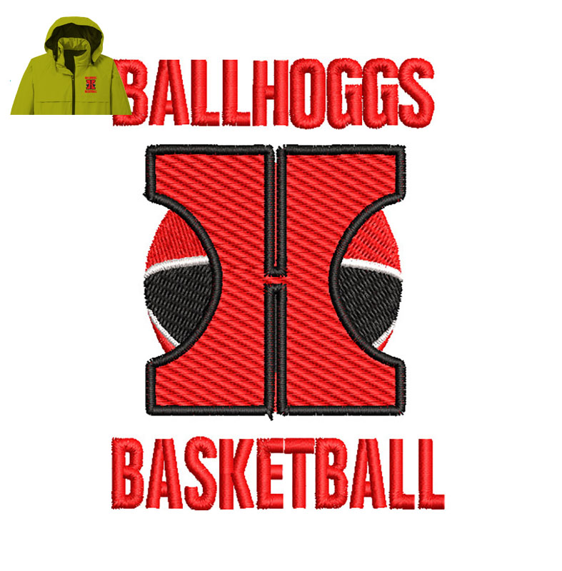 Ballhoggs Basketball Embroidery logo for Jacket.