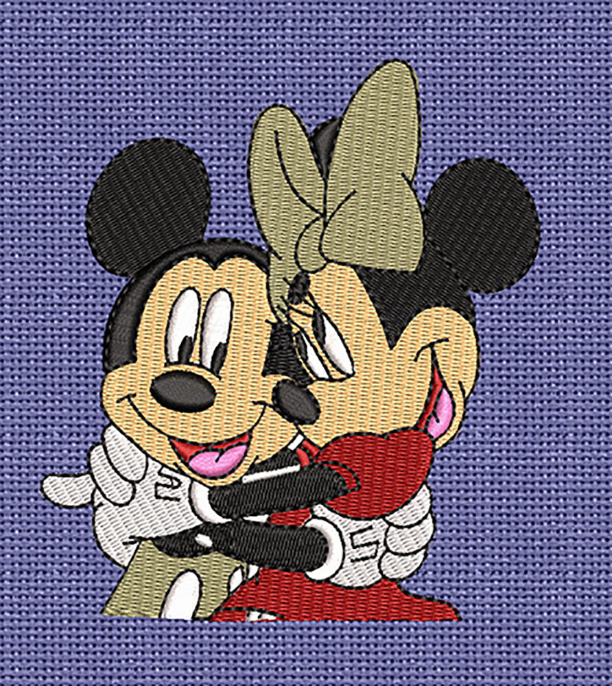 Mickey And Minnie Mouse Embroidery logo.