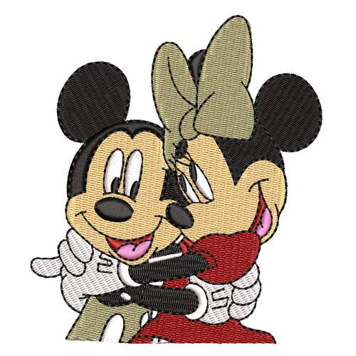 Mickey And Minnie Mouse Embroidery logo.